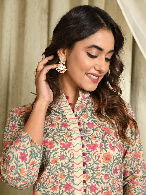 MULMUL MEHRANG BLOCK PRINTED KURTA & PANT SET MULMUL MEHRANG BLOCK PRINTED KURTA & PANT SET